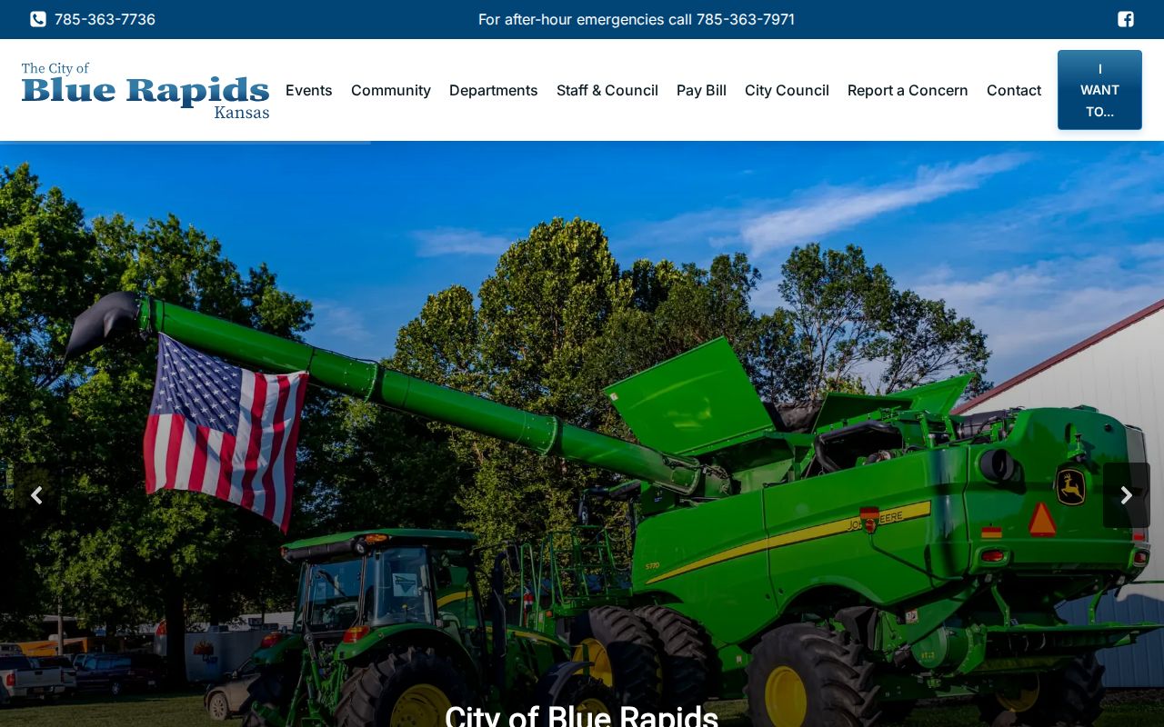 Blue Rapids official city government page