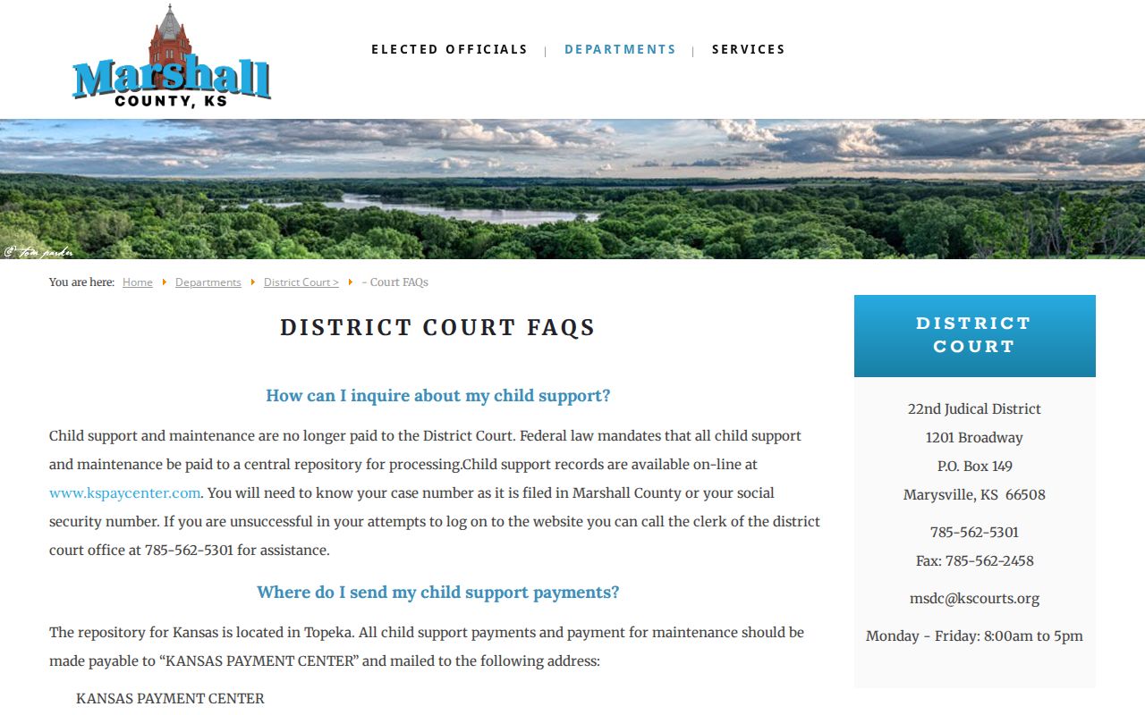 Marshall County civil court dockets clerk copy fee information