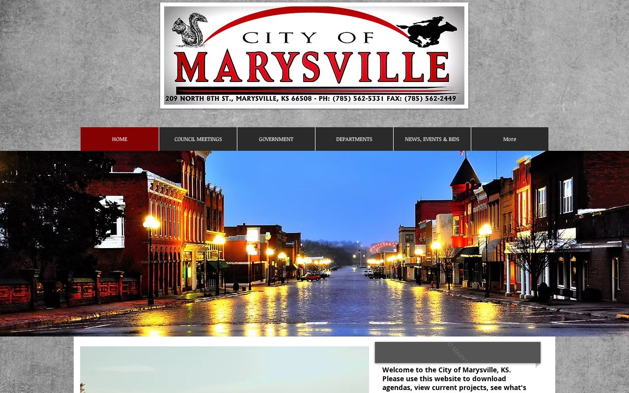 Marysville official city government page