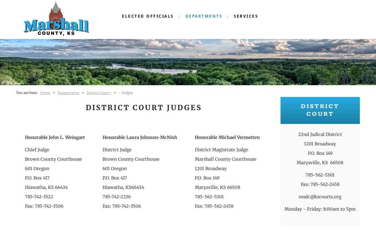 Marshall County court docket judicial roster